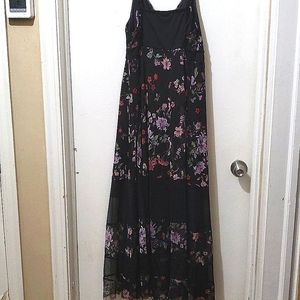 Torrid Black Floral Mesh Maxi dress